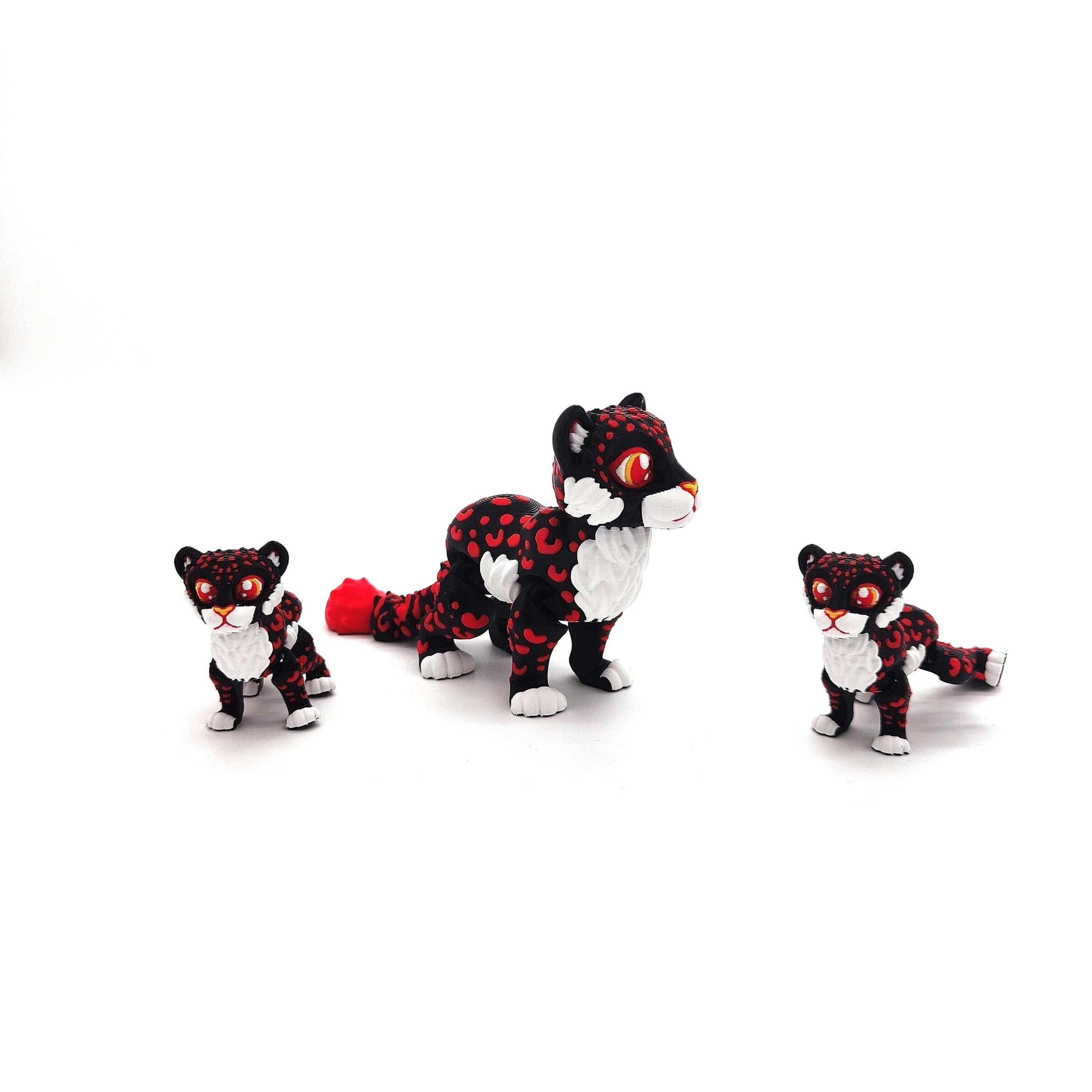 Articulated Leopard Figurine, Flexi Cheetah, Sculpture for Home Decor and Educational Play, Jungle Cat Toy for Adults, Collectables